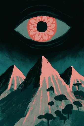 Nocturnal Risograph Mysticism style reference image — risograph print style