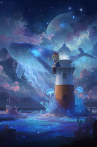 Luminous Celestial Fantasy style reference image — glowing crystalline elements