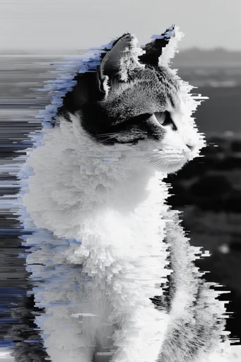 Monochromatic Digital Erosion style reference image — glitch art