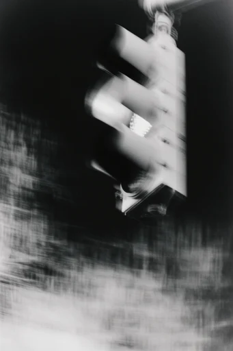 Kinetic Spectral Noir style reference image — high-contrast black and white