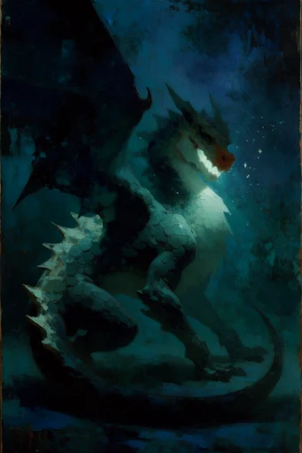 Luminous Nocturnal Abyss style reference image — diffused underwater light
