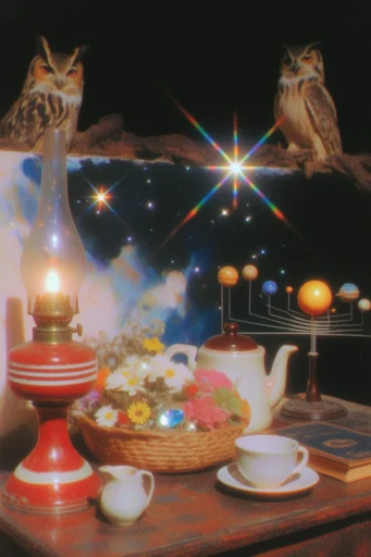 Celestial Analog Dreamscape style reference image — analog film grain
