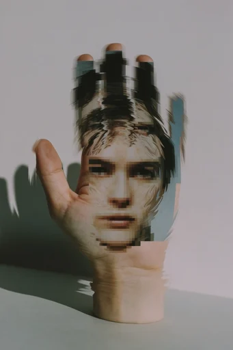 Fragmented Surrealist Portraiture style reference image — geometric fragmentation