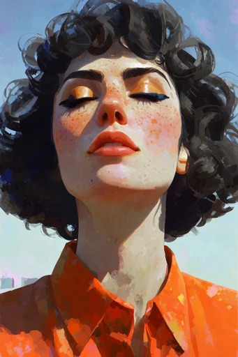 Vibrant Urban Impressionism style reference image — high contrast sunlight