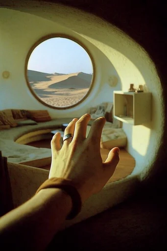Solar Retro-Organic Modernism style reference image — organic retro-futurism