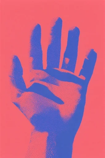 Graphic Halftone Pop style reference image — screen print texture
