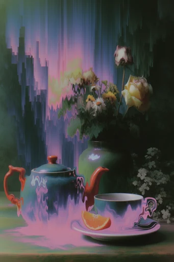 Fragmented Analog Surrealism style reference image — surrealist mixed media
