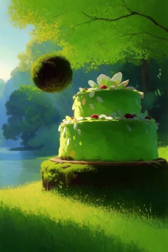 Surreal Impressionist Verdant Landscapes style reference image — graphic shadow geometry
