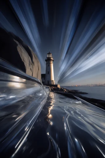 Kinetic Luminous Blur style reference image — cool and warm contrast
