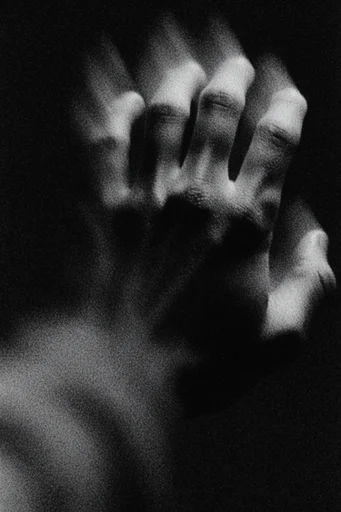 Spectral Noir Motion style reference image — heavy analog film grain