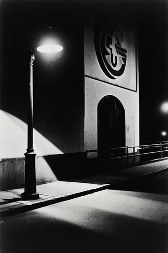 Stippled Chiaroscuro Noir style reference image — high-contrast monochrome