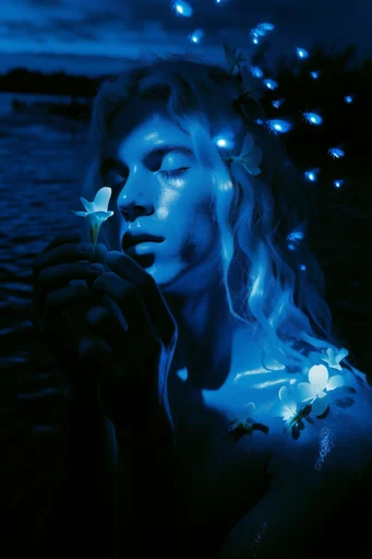 Bioluminescent Cobalt Noir style AI image example 2