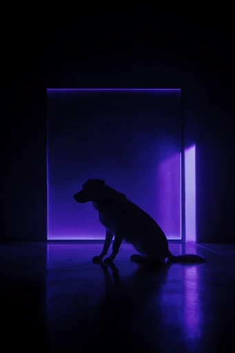 Monolithic Neon Minimalism style reference image — deep black voids