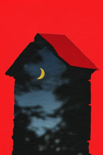 Cinematic Crimson Silhouette style reference image — atmospheric cinematic noir