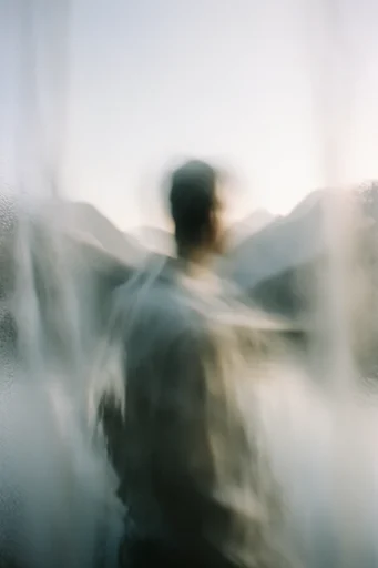 Ethereal Veiled Abstraction style reference image — frosted glass effect