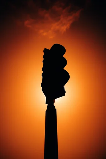 Luminous Amber Silhouette style reference image — monochromatic amber glow