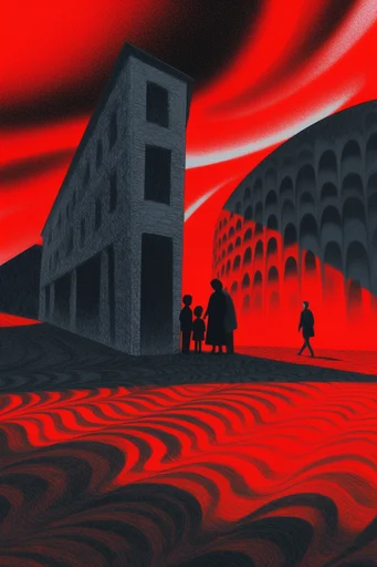 Graphic Surrealist Topography style reference image — topographic linework