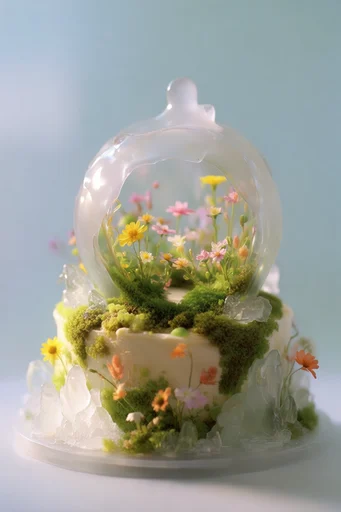 Translucent Biophilic Glassmorphism style reference image — minimalist studio lighting