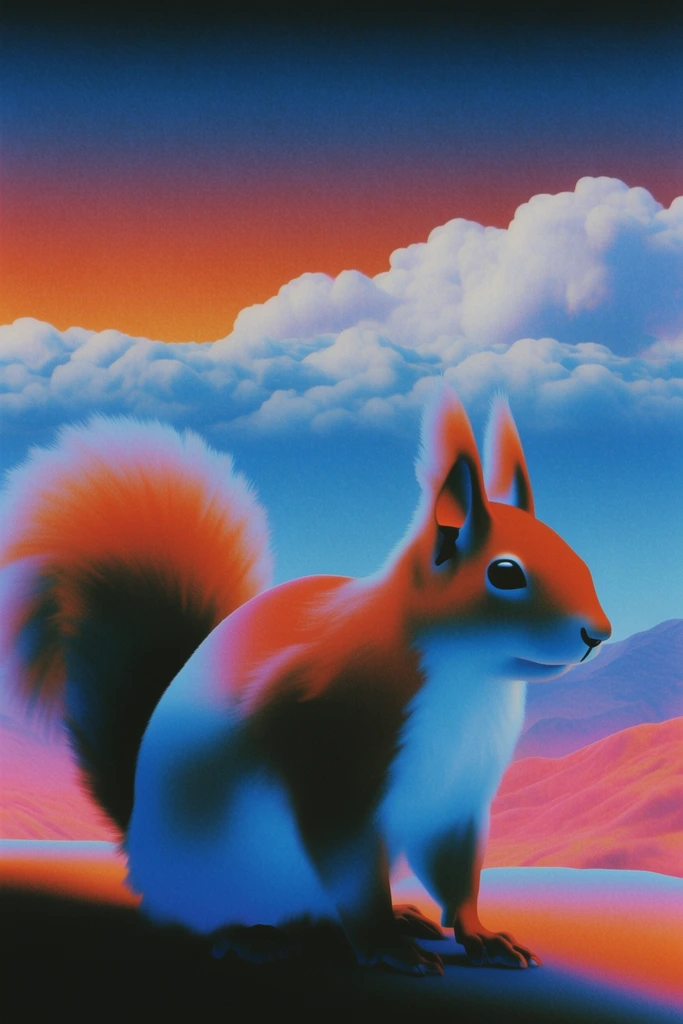 Chromatic Retro Surrealism style AI image example 3