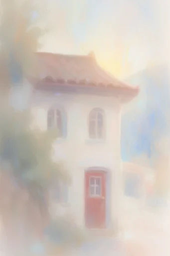 Luminous Ethereal Pastel style reference image — iridescent watercolor textures