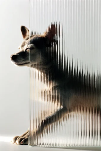 Refracted Organic Minimalism style reference image — ribbed texture refraction