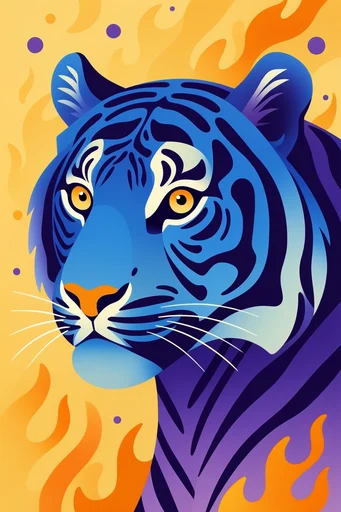 Vibrant Geometric Vectorism style reference image — bold color blocking