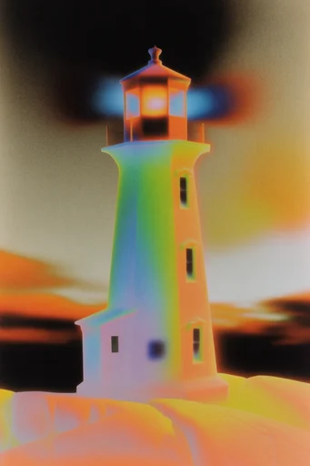 Chromatic Ethereal Grain style reference image — thermal imaging palette