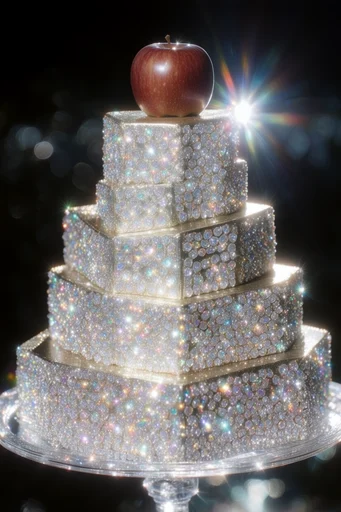 Prismatic Celestial Glamour style reference image — surreal crystalline opulence