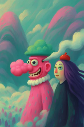 Whimsical Grotesque Pop style reference image — whimsical digital painting