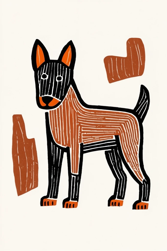 Graphic Naive Ink style AI image example 3
