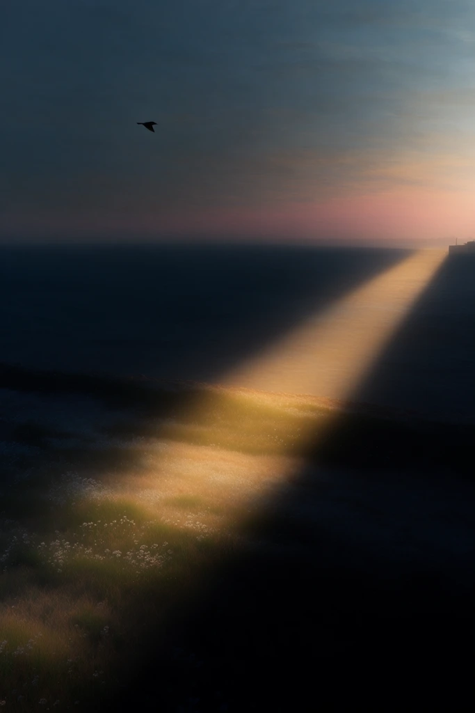 Cinematic Amber Chiaroscuro style AI image example 2
