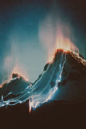 Electric Nocturnal Surrealism style reference image — analog film grain