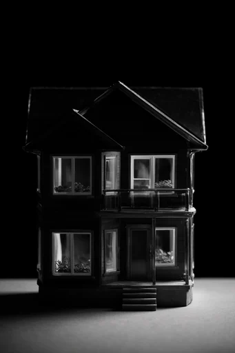 Monochrome Refractive Minimalism style reference image — rim lighting