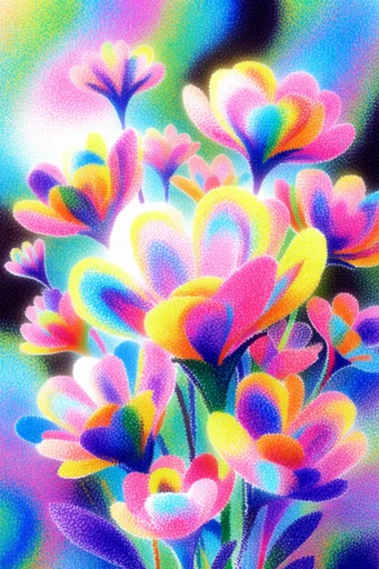 Neon Grain Surrealism style reference image — vibrant high-contrast saturation