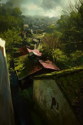 Ethereal Verdant Surrealism style reference image — painterly digital illustration