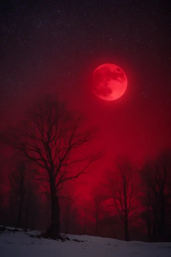Crimson Nocturnal Void style reference image — monochromatic crimson glow