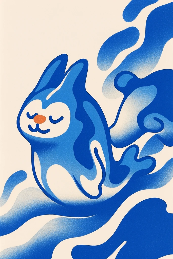 Vibrant Risograph Flux style AI image example 3
