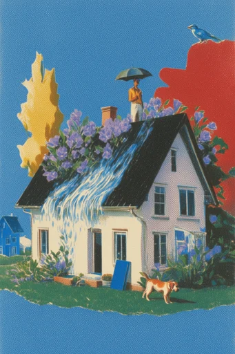 Surreal Retro Collage style AI image example 4