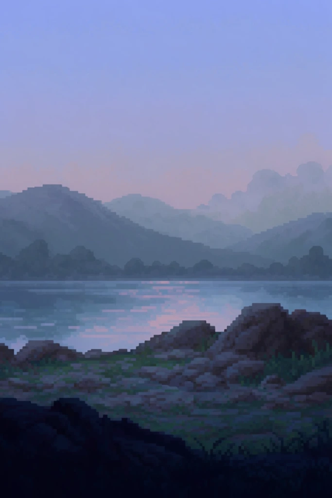 Nostalgic Violet Pixelscape style AI image example 2