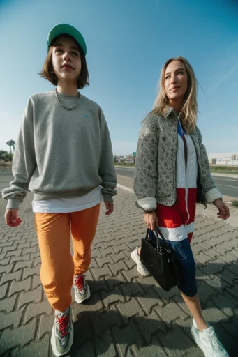 Dynamic Retro Street Nostalgia style reference image — extreme low angle shot