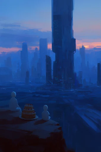 Monolithic Cyber-Brutalist Horizon style reference image — extreme scale perspective