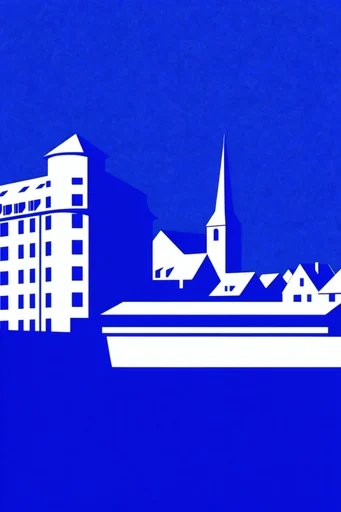Monochromatic Digital Brutalism style reference image — cobalt blue and white