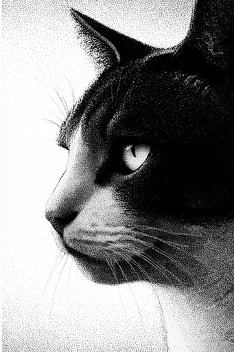 Gritty Monochromatic Noir style reference image — distorted digital glitch