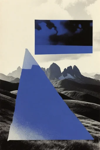 Graphic Monochrome Collage style reference image — vibrant neon accents