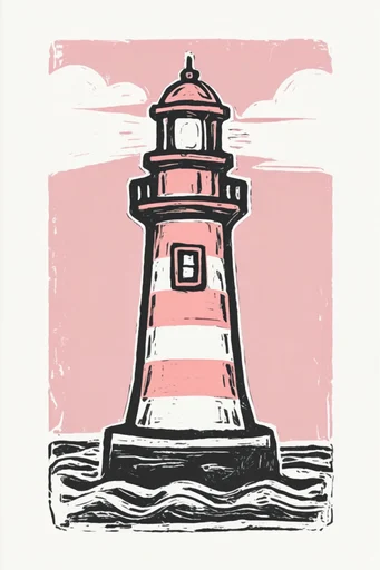 Graphic Linocut Printmaking style reference image — distressed stamp effect