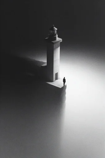Cinematic Brutalist Noir style reference image — existential minimalism