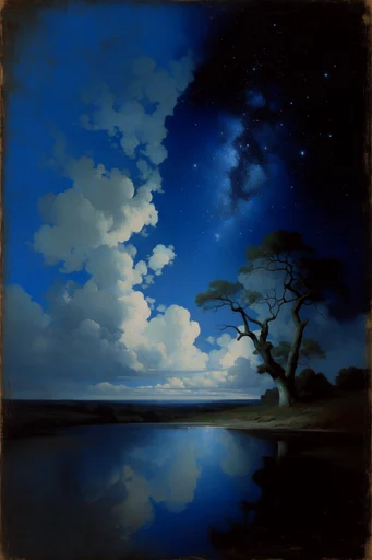 Celestial Surrealist Vision style AI image example 2
