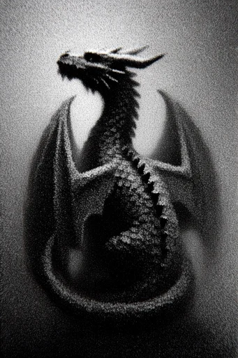 Gritty Monochromatic Noir style reference image — analog glitch