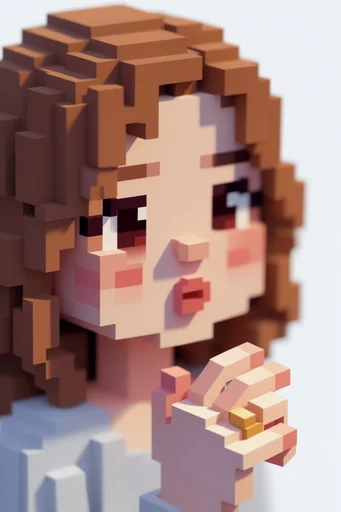 Cozy Isometric Voxel style reference image — warm earthy color palette