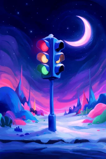 Luminous Cosmic Dreamscape style reference image — glowing neon palette